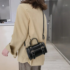 Women Crossbody Bag Vintage Style PU Leather Shoulder Handbag