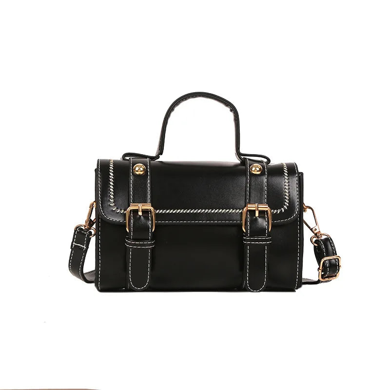 Women Crossbody Bag Vintage Style PU Leather Shoulder Handbag