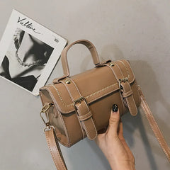 Women Crossbody Bag Vintage Style PU Leather Shoulder Handbag