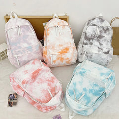 Tie Dye Nylon Women Backpack Anti-theft Female Backpacks