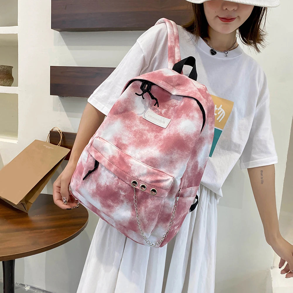 Tie Dye Student Backpack Rucksack College Girls School Bags