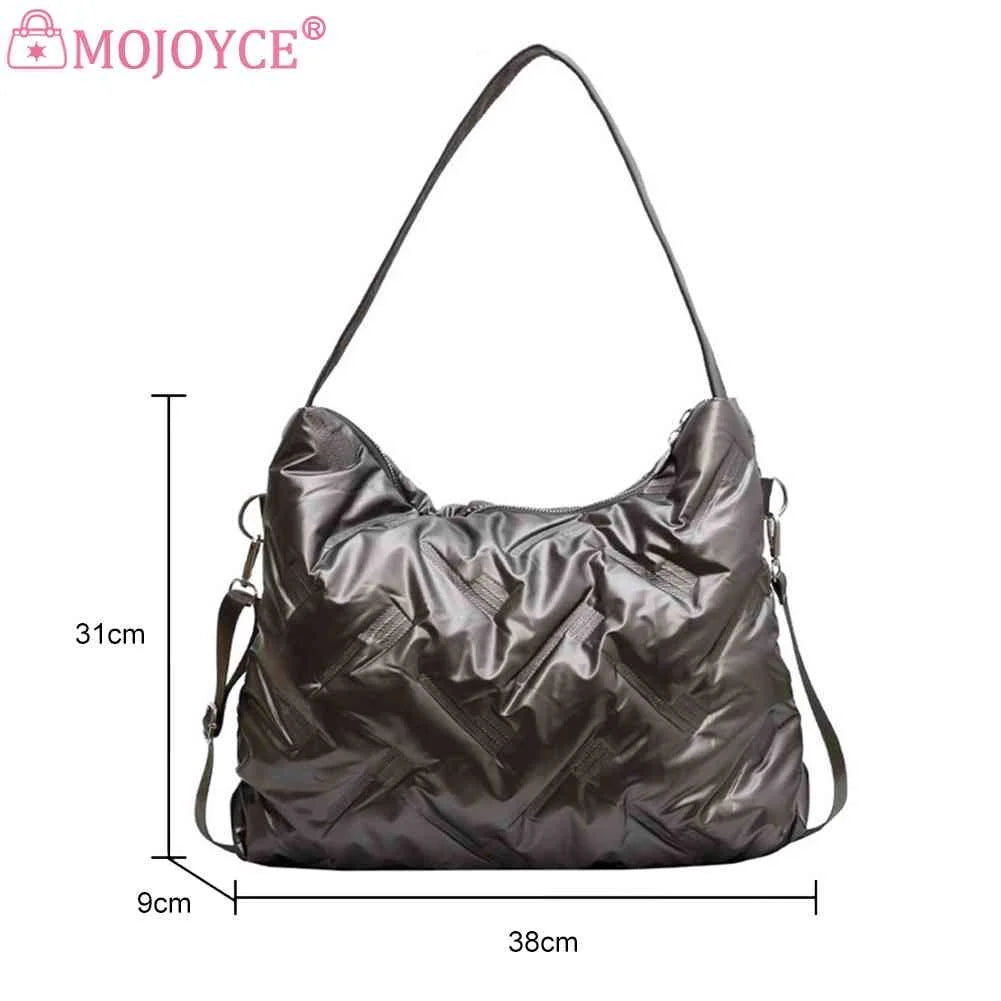 Cotton Padded Quilted Tote Bag Autumn Winter Crossbody Handbag