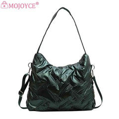 Cotton Padded Quilted Tote Bag Autumn Winter Crossbody Handbag