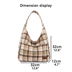 Women's Contrast Stripe Printing Tote Bag - Large Capacity Shoulder Handbag