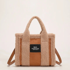 Plush Tote Bags for Women Handbags Casual Shoulder Crossbody Bags