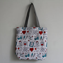 Cartoon Dentist Nurse Shoulder Bag Eco Reusable Shopping Bag Women Handbag