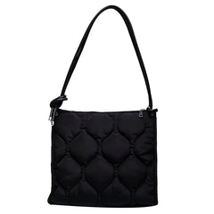 Quilted Cotton Shoulder Bag Trendy Winter Padded Satchel