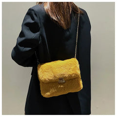 Fluffy Messenger Bag Female Plush Shoulder Bags Youth Ladies Handbag B179