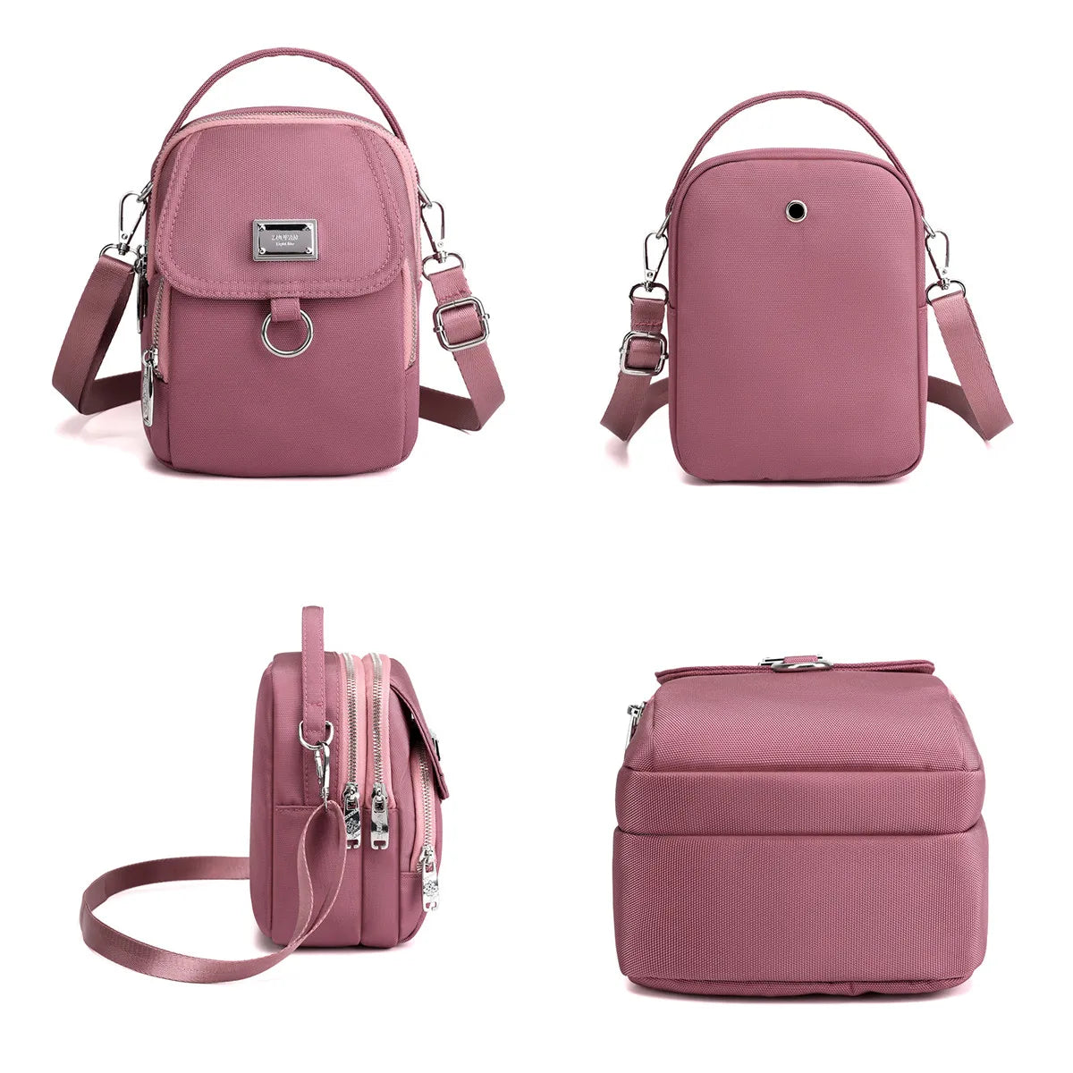Women's High Capacity Crossbody Bag, Patent Nylon Tote