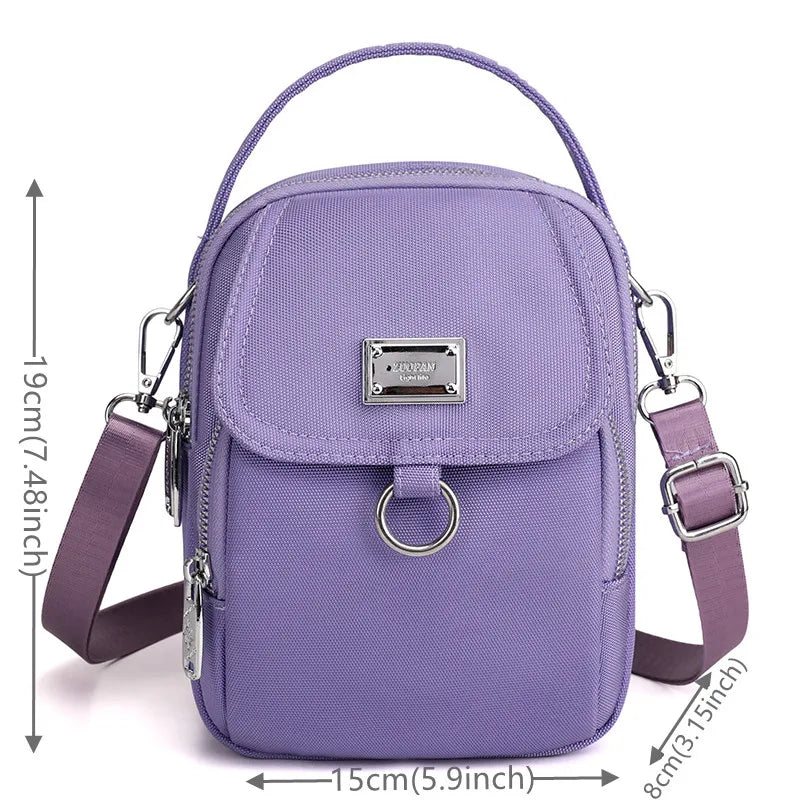 Women's High Capacity Crossbody Bag, Patent Nylon Tote