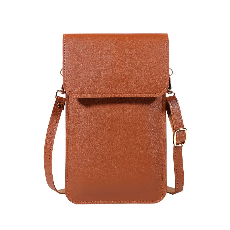 Leather Wallet Crossbody Bag for Women, Touch Screen Mobile Phone Case