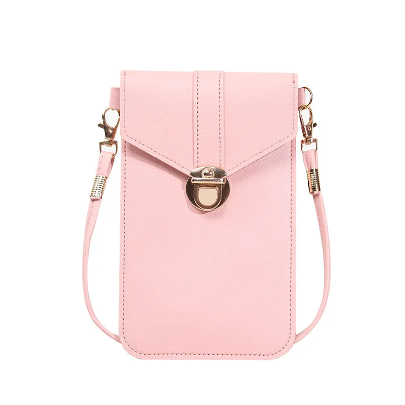 PU Leather Womens Crossbody Bag Hasp Wallet Retro Small Purse
