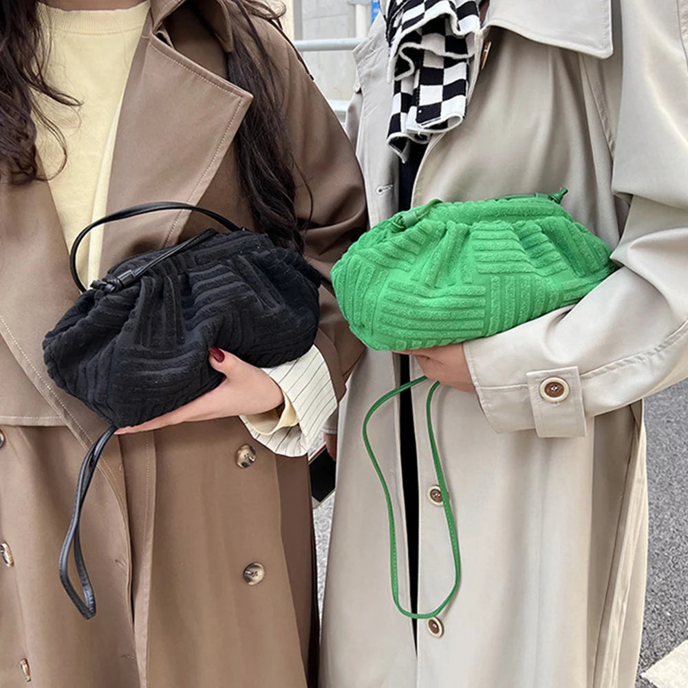 Towel Cloud Crossbody Bag Small Dumpling Bags Women Handbags Ladies Shoulder Bag