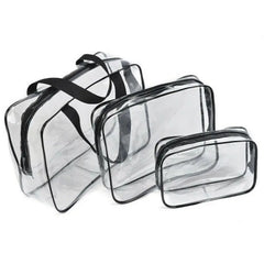 Transparent PVC Waterproof Travel Cosmetic Bag Zipper Make Up Toiletry Bags