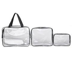 Transparent PVC Waterproof Travel Cosmetic Bag Zipper Make Up Toiletry Bags