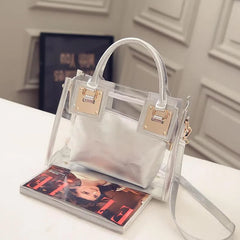 Women's Transparent PVC Clear Shoulder Bag with Purse