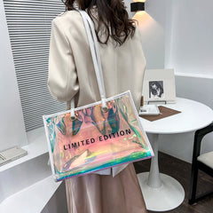 Transparent PVC Clear Bag Women's Shoulder Bag with Purse