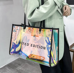 Transparent PVC Clear Bag Women's Shoulder Bag with Purse