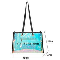 Transparent PVC Clear Bag Women's Shoulder Bag with Purse