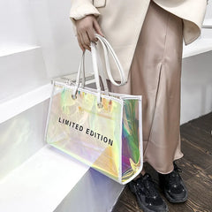 Transparent PVC Clear Bag Women's Shoulder Bag with Purse