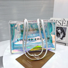 Transparent PVC Clear Bag Women's Shoulder Bag with Purse