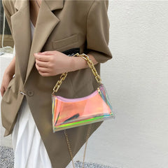 Transparent PVC Crossbody Bag Jelly Chain Shoulder Bags