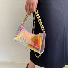 Transparent PVC Crossbody Bag Jelly Chain Shoulder Bags