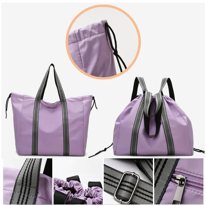 Drawstring Fitness Gym Bag Waterproof Shoulder Bag for Women