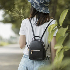 Small Business PU Leather Backpack Waterproof Mini Bag for Women