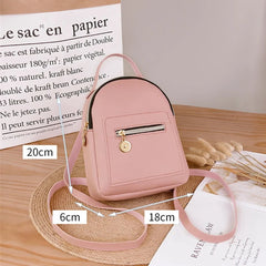 Small Business PU Leather Backpack Waterproof Mini Bag for Women