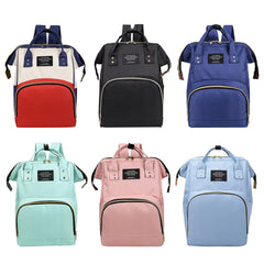 Solid Canvas Backpack Large Capacity Knapsack for Women Students