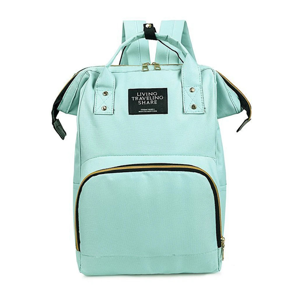 Solid Canvas Backpack Large Capacity Knapsack for Women Students