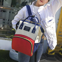 Solid Canvas Backpack Large Capacity Knapsack for Women Students