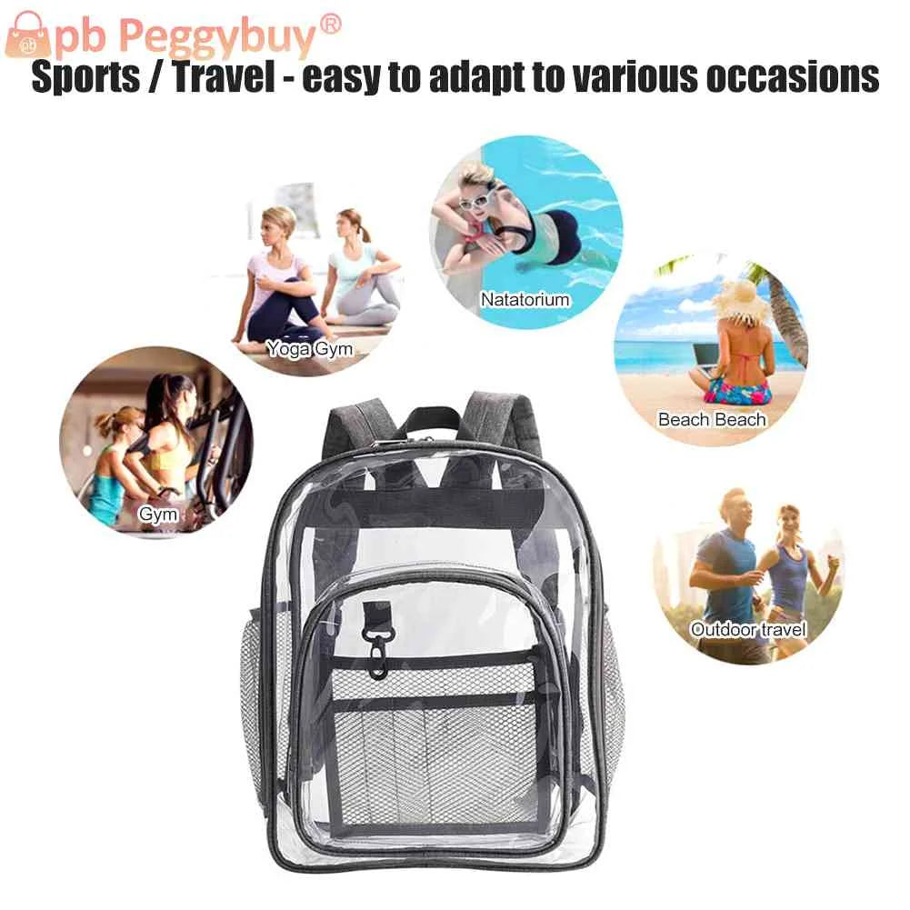 Large Capacity PVC Backpack for Women Students