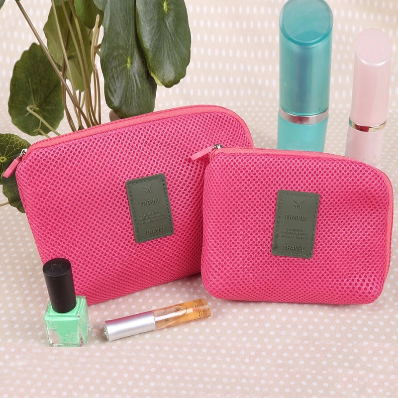 Travel Zipper Cosmetic Bag Large Capacity Organizer Makeup Bags