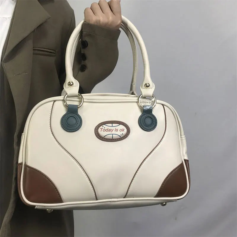 Large Capacity Handbag Niche Bowling Splice Bag Women Purse and Handbags