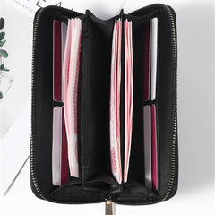 Love Wallet Unisex Casual Long Clutch Bag Pu Leather Embroidery Senior Wallet