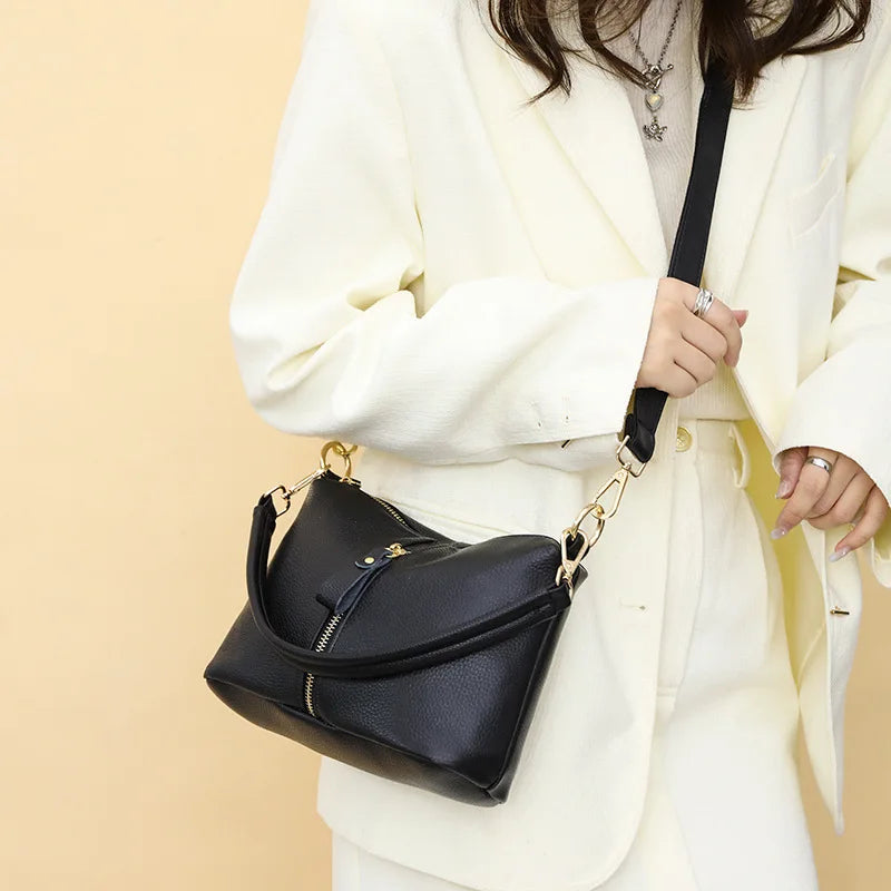 Leather Hobo Shoulder Bag Vintage Tote for Women Ladies