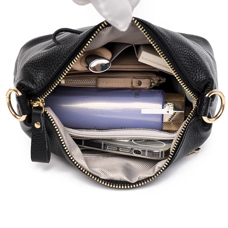 Leather Hobo Shoulder Bag Vintage Tote for Women Ladies