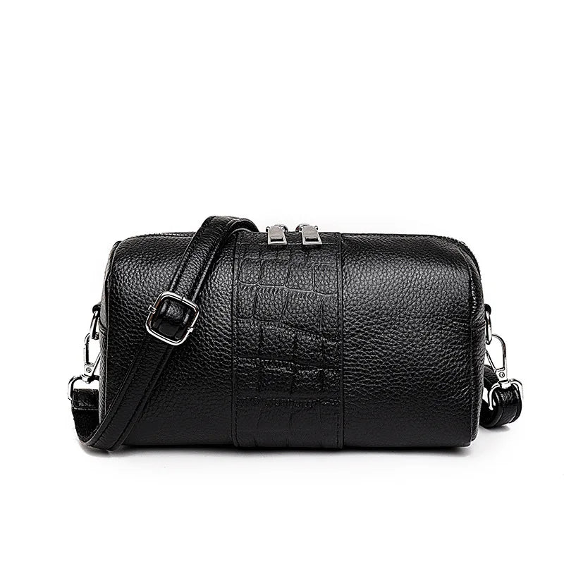 Vintage Leather Shoulder Bag for Women Casual Pillow Design