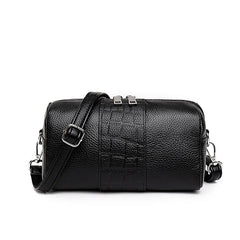 Vintage Leather Shoulder Bag for Women Casual Pillow Design