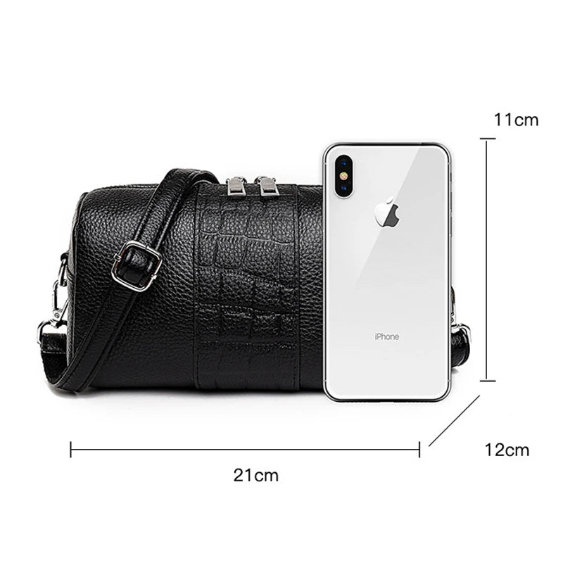 Vintage Leather Shoulder Bag for Women Casual Pillow Design