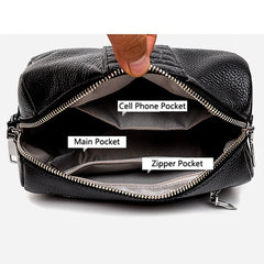 Vintage Leather Shoulder Bag for Women Casual Pillow Design