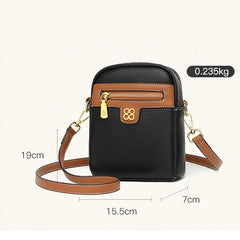 Women's Leather Casual Tote Shoulder Bag - Phone Sling Bag
