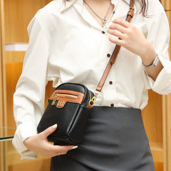 Women's Leather Casual Tote Shoulder Bag - Phone Sling Bag