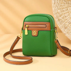 Women's Leather Casual Tote Shoulder Bag - Phone Sling Bag
