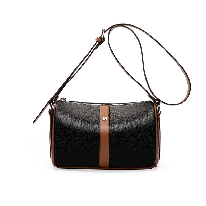 Panelled Crossbody Bag Leather Casual Lady Shoulder Messenger