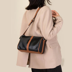 Panelled Crossbody Bag Leather Casual Lady Shoulder Messenger