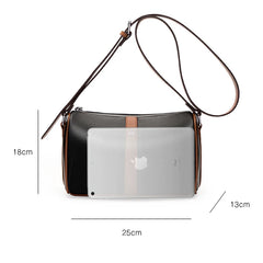 Panelled Crossbody Bag Leather Casual Lady Shoulder Messenger