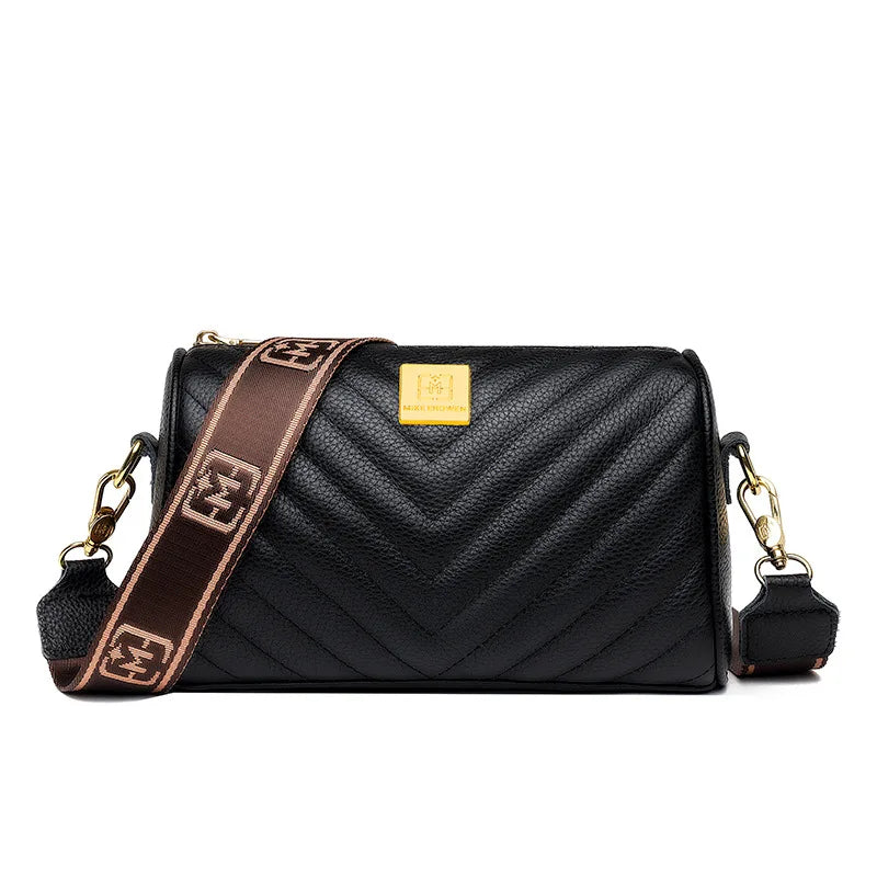 Quilted Crossbody Handbags Women'S Leather Casual Messenger Shoulder Bags
